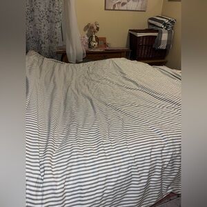 Jellymoni~Striped Gray Cotton Duvet ~ King ~ 100% Cotton